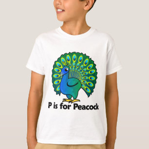 T-shirt P est pour le paon