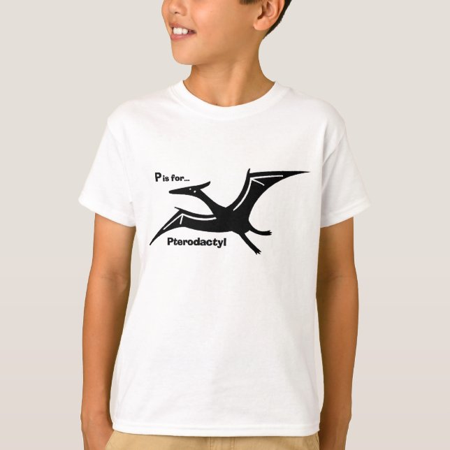 T-shirt P est pour le ptérodactyle (Devant)
