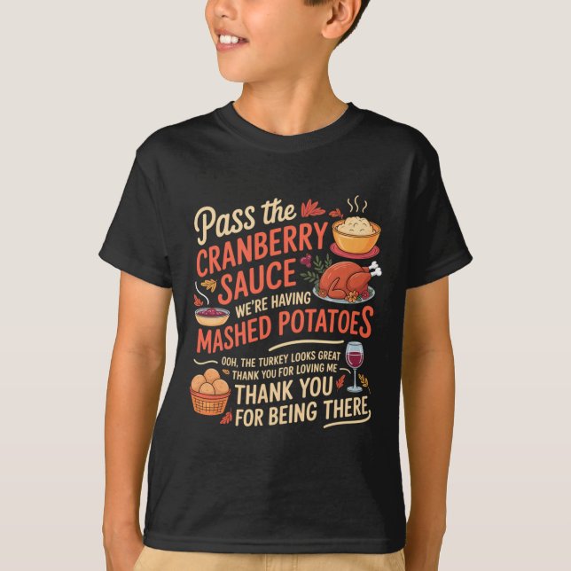 T-shirt P The Cranberry Sauce Funny Thanksgiving Long Slee (Devant)