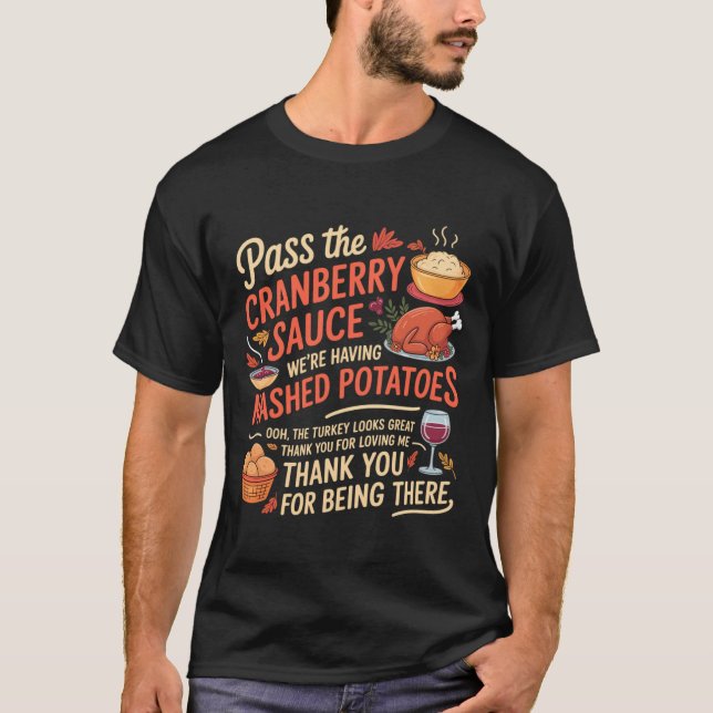 T-shirt P The Cranberry Sauce Funny Thanksgiving Long Slee (Devant)