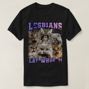 T-shirt PA35 Lesbiennes Mangent Quoi ? ! Drôle Gay pride d