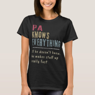 T-shirt Pa Know Everything - Grand-père Cadeau