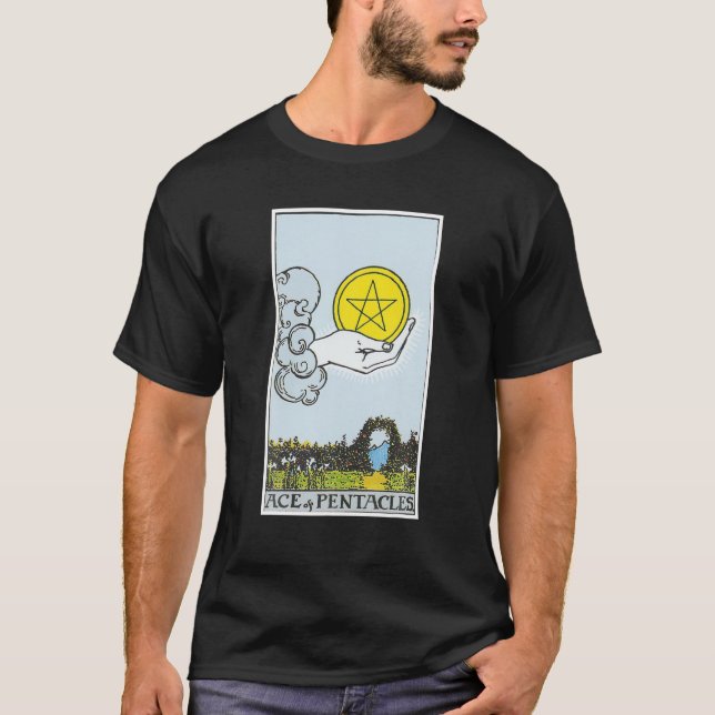 T-shirt Pace Pentacles Carte Tarot Croyances Occultes Divi (Devant)