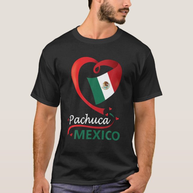 T-shirt Pachuca Hidalgo Mexique Drapeau cardiaque Mexicana (Devant)