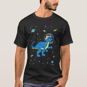 T-shirt Pachycéphalosaurus Bleu Et Jaune Dinos Dans L'Espa