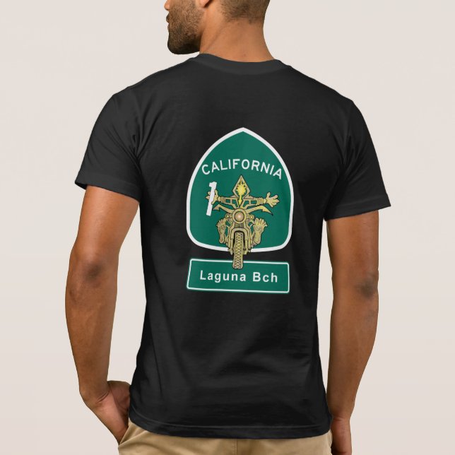 T-shirt Pacific Coast Highway Biker à Laguna Beach (Dos)