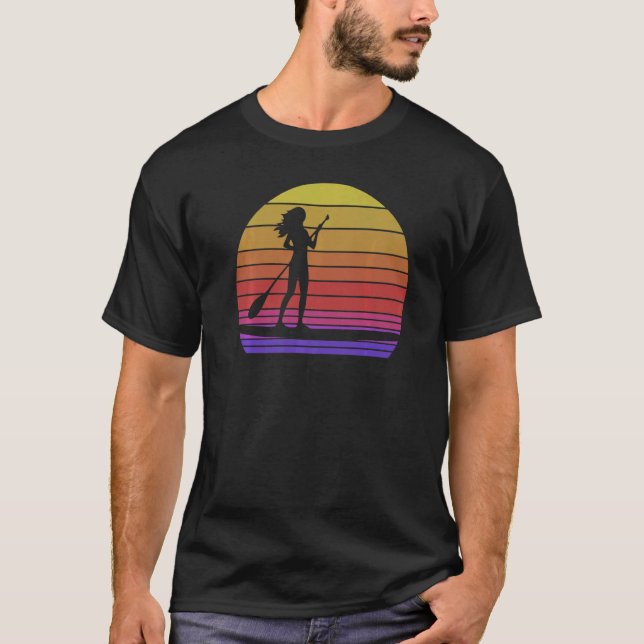 T-shirt Paddle Boarding Retro  Women Paddle Boarding Love  (Devant)