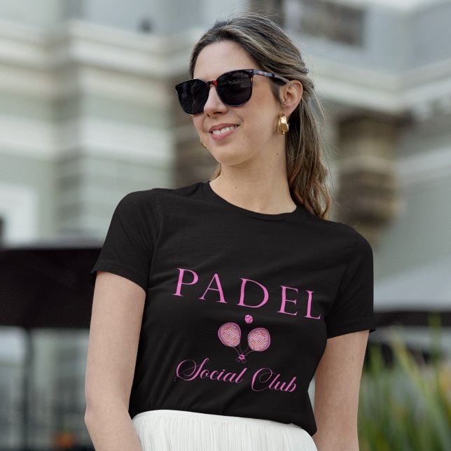 T-shirt Padel Women’s T-Shirt-Social Club Black & Pink (Créateur téléchargé)