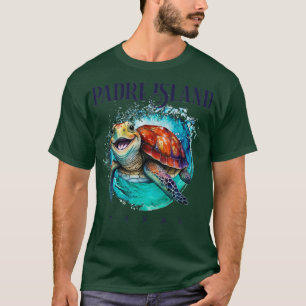 T-shirt Padre Island Texas Aquarelle Joyeuse tortue de mer