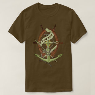 T-shirt Padre Island Texas Pirate Skull and Ancre
