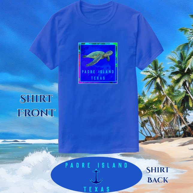 T-shirt Padre Island TX Ocean Blue Sea Turtle (Créateur téléchargé)