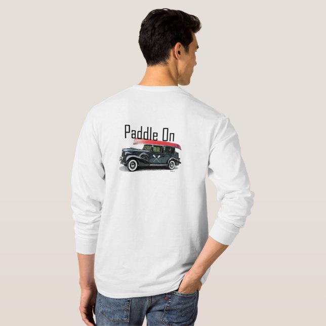 T-shirt Pagaie Sur Conception De Voiture Classique - Tête  (Dos entier)