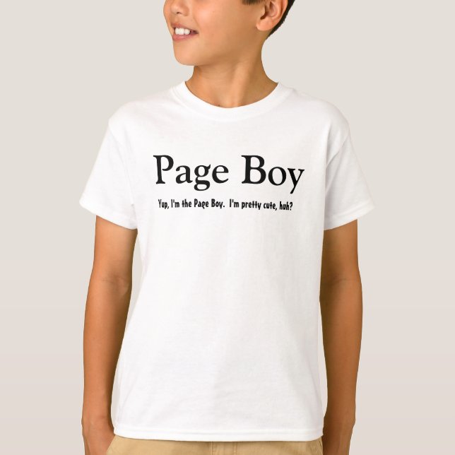 T-shirt Page amusante Boy Personnalisable Mariage Party Sh (Devant)