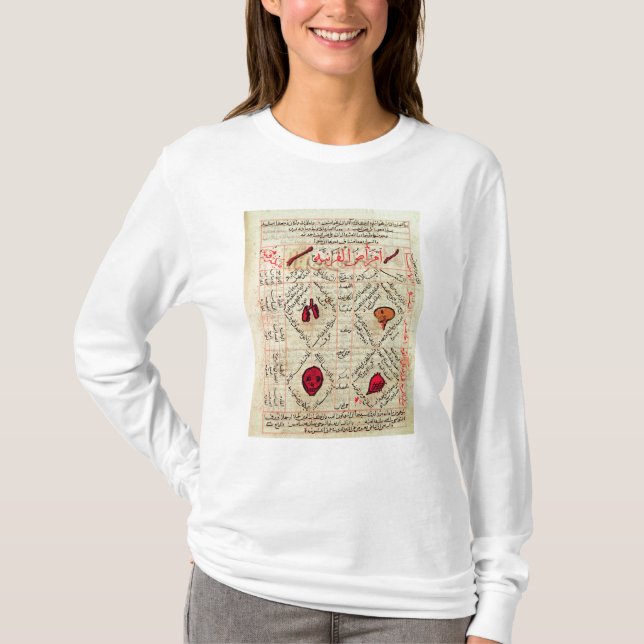 T-shirt Page de "Canon de médecine" par Avicenna (Devant)