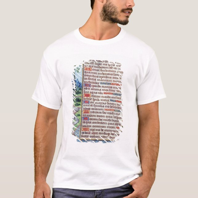 T-shirt Page du texte latin avec la frontière (Devant)