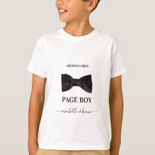 T-shirt Page Mariage de mariage de garçon Noir & Blanc