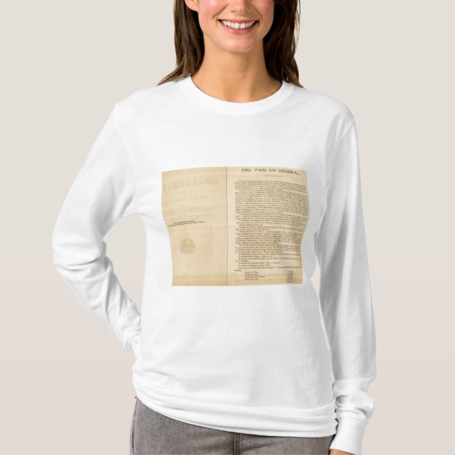 T-shirt Page titre de l'atlas 1874 du Mexique (Devant)