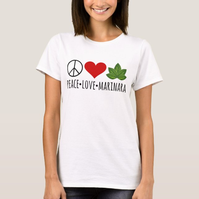 T-shirt Paie Amour Marinara Basil Feuilles (Devant)