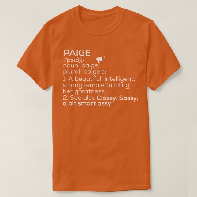 T-shirt Paige Nom Paige Définition Paige Nom Femme Paig (Design devant)