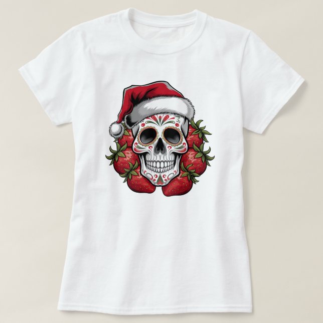 T-shirt Paille père Noël Day of the Dead (Design devant)