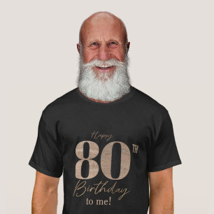 T-shirt Pailleté élégant noir et or 80e anniversaire photo