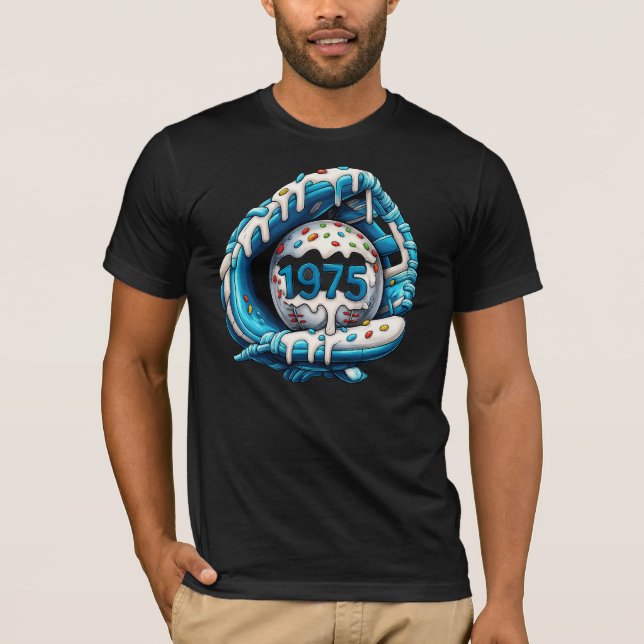 T-shirt Paillettes de glace de baseball Gant de baseball (Devant)