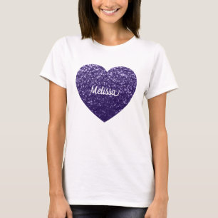 T-shirt Paillettes violet foncé ultra violet personnaliser