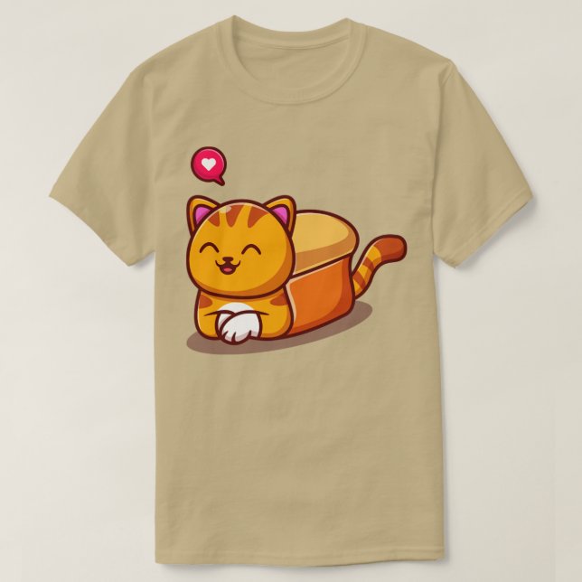T-shirt Pain de chat mignon dessin animé (Design devant)