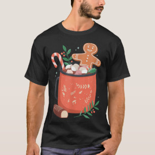 T-shirt Pain d'épices de cacao chaud Cookie Noël Noël Ho