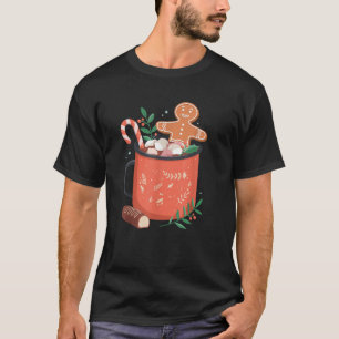T-shirt Pain d'épices de cacao chaud Cookie Noël Noël Ho
