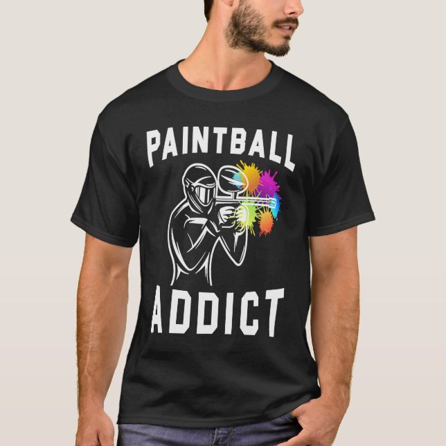T-shirt Paintball Airsoft Paintballer Paintball Addict (Devant)