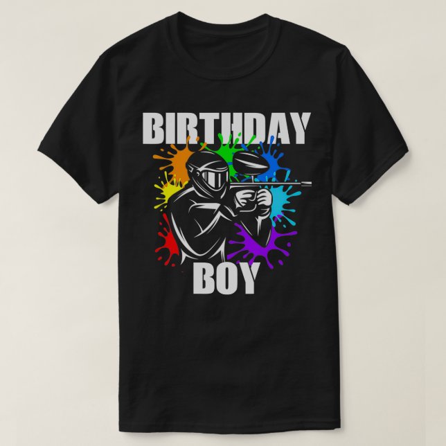 T-shirt Paintball Anniversaire Boy Party Thème Garçons Coo (Design devant)