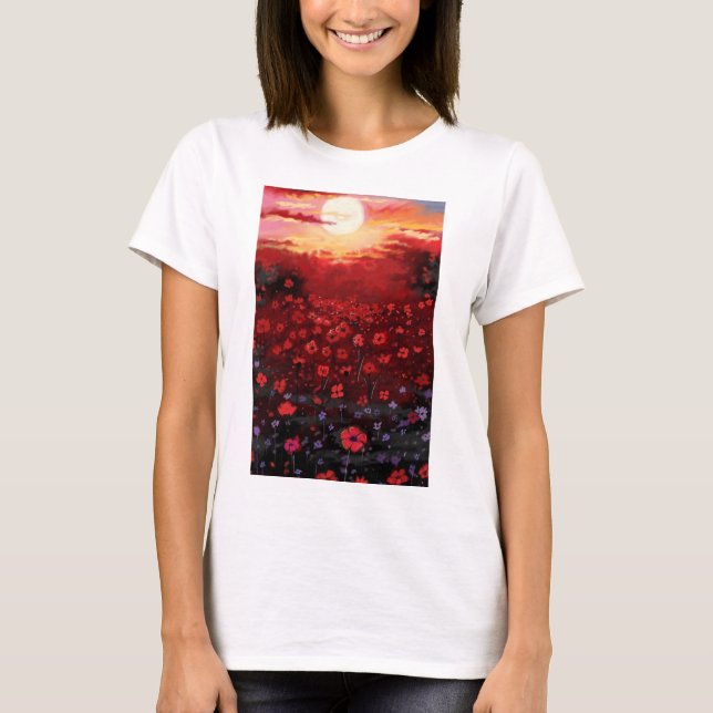 T-shirt painted flower garden (Devant)