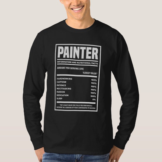T-shirt Painter Information And Nutritional Facts Painting (Devant)