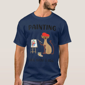 T-shirt Painting Because Murder Is Wrong - Funny Cat Lover