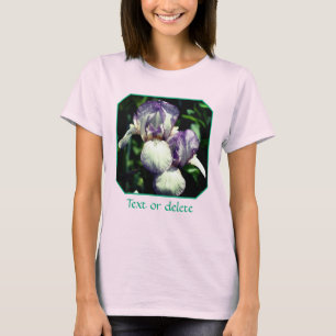 T-shirt Paire de fleurs d'iris barbus violets et blancs 
