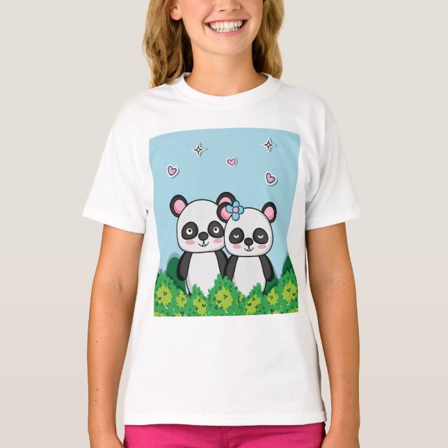 T-shirt Paire de Pandas (Devant)