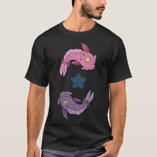 T-shirt Paire de poissons Koi célestes Soleil et Lune Pois