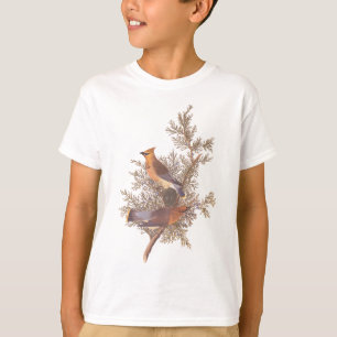 T-shirt Paire d'oiseaux de cirage du cèdre d'Audubon sur J