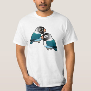 T-shirt Paires adorables de perruche masquées par bleu