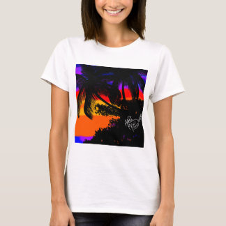 T-shirt Paisagem por do sol com coqueiros