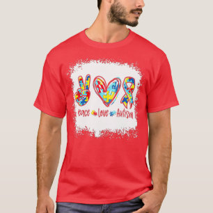 T-shirt Paix Aime L'Autisme En Avril Nous Portons Le Bleu 