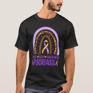T-shirt Paix Amour Arc-en-ciel Sensibilisation au Psoriasi