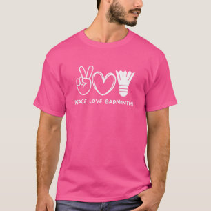 T-shirt Paix Amour Badminton Rétro Badminton  Sport