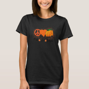 T-shirt paix amour citrouille Action de grâce dinde famil