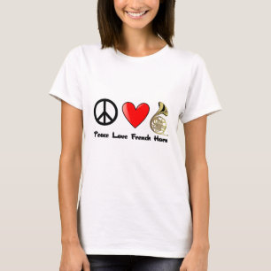 T-shirt Paix, amour, cor de harmonie