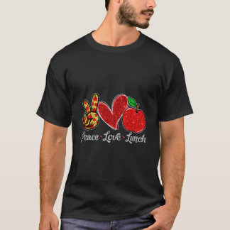 T-shirt Paix Amour Déjeuner Dame du Déjeuner Première Jour
