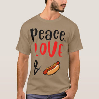 T-shirt Paix Amour et amis Hotdogs