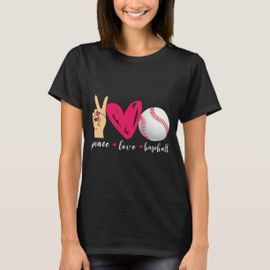 T-shirt Paix Amour Et Baseball Équipe De Baseball Drôle Am