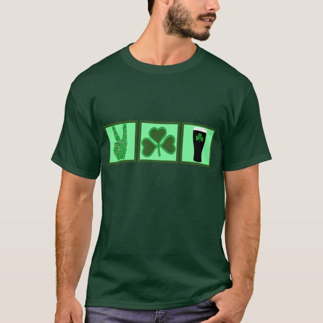 T-shirt Paix, amour et bière irlandaise (Devant)